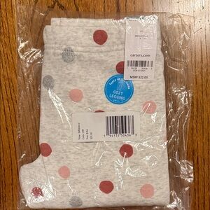 Carter's Polka Dot Leggings in Red and Silver